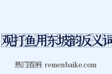 观打鱼用东坡韵反义词是什么意思的图片